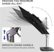9X9 FT Cantilever Offset Patio Umbrella with Lights