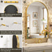 Gold Arched Mirror, 24 X 32 Inch Arch Wall Mirror, Brass Metal Frame Bathroom Mirror, Arched Top Bathroom Vanity Mirror for Living Room Bedroom Mantel Entryway Hallways