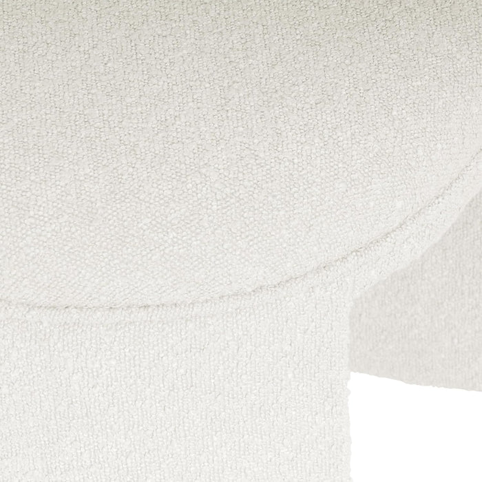 Quinn Modern Ottoman| Home Décor|Ottoman for Living Room & Bedroom - Cream White Boucle