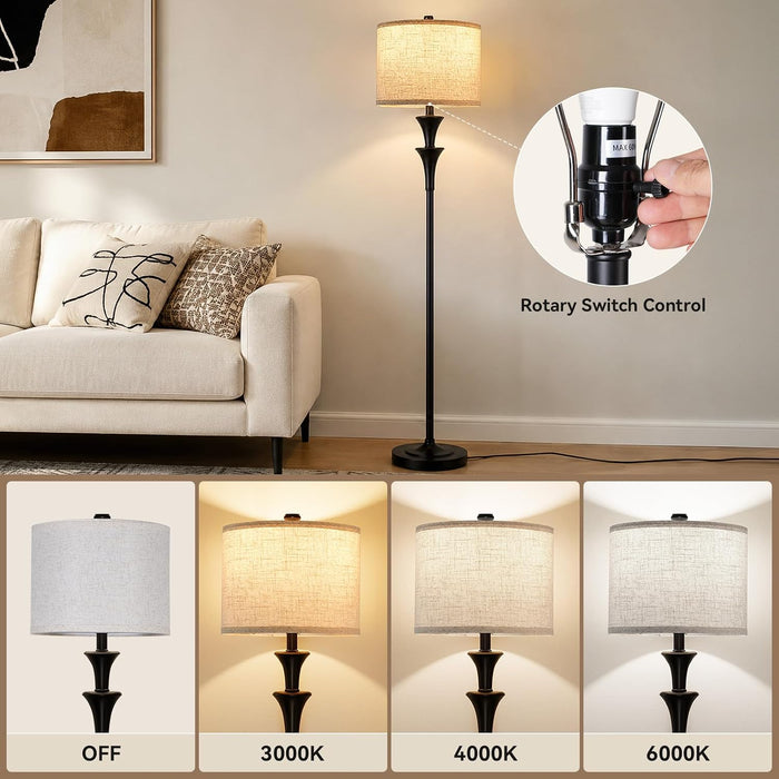63" Floor Lamps for Living Room，Tall Standing Lamp with LED Bulb