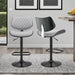 Leland Adjustable Grey Faux Leather and Black Finish Bar Stool