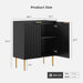57"W Modern Sideboard Buffet Cabinet with Adjustable Shelves, Black
