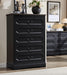 5 Drawer Dresser for Bedroom Farmhouse Black Wood Chest of Drawers for Bedroom Dresser, Rustic 46" Tall Wide Drawers Dressers Wooden Closet Storage Cabinet, Hallway, Living Room