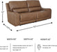 Signature Design by Ashley Spear Hill Contemporary Leather Match Power Reclining Sofa with Adjustable Headrest and USB Ports, Light Brown