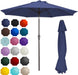 Patiokingdom 9FT Patio Outdoor Umbrella-Upf 50+ Sun Shade with Wind Vent, Push-Button Tilt & Smooth Crank Lift, Rust-Resistant Fiberglass Frame for Garden, Backyard,Yard