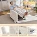 Fabric Recliner Chair Single Sofa Home Theater Seatting Adjustable Modern Single Reclining Chair for Living Room Bedroom Home Theater Ivory