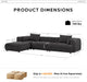 144" Cloud Sectional Couch with Ottoman,Modular Sectional Sofa with 3 Large Seat and 1 Ottoman for Living Room, Chenille, Gray