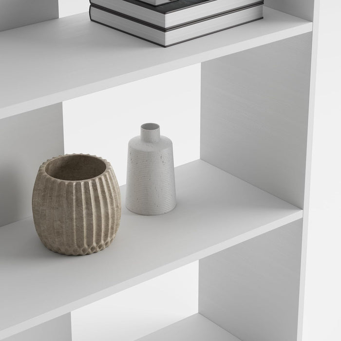 , Rachele Modern Bookcase, Ashwood White, Made in Italy