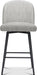 Counter Height Bar Stools Set of 3, 26 Inch Upholstered 360°Swivel Barstools with Back and Metal Legs, Linen Fabric Counter Stools for Kitchen Island, Dining Room, Pub, Light Grey