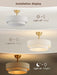 Boho Ceiling Fan with Light, Caged Fabric Fandelier Rattan Chandelier Fan