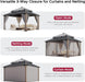 14x12 Hardtop Cedar Wood Gazebo PolycarbonateRoof CurtainsNetting