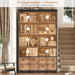 71" Tall Bookshelf with 4 Drawers Large Bookshelf Office Bookcase | 6-Tier Double Wide Bookshelves and Bookcases with Storage, Tall Bookshelf Standing Book Cabinet for Home Office, Brown/Black
