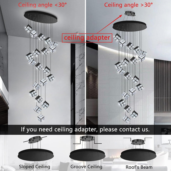 20 Light Black Elegant Chandelier Pendant Lighting