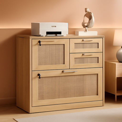 4 Drawer File Cabinet with Lock, Printer Stand Lateral