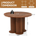 Fluted round Dining Table for 4-6, 47'' Wood Kitchen Tables for Dining Room