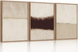 Neutral Abstract Wall Art Set of 3, 24"X36" Large Framed Textured Wall Decor, Minimalist Modern Wall Painting, Beige Black Canvas Art Print for Living Room, Bedroom, Dining Room, Office