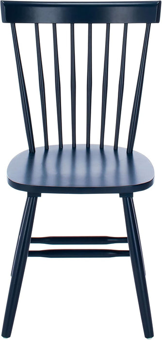 Home Collection Parker Farmhouse Navy Blue Windsor Spindle Solid Wood Dining Chair Set of 2