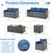 7 PCS Outdoor Patio Furniture Sets W/Two Storage Boxes, Outdoor Conversation Set PE Wicker Sectional Sofa Patio Sofa for Garden, Deck, Grey Rattan& Blue Cushions
