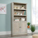 Miscellaneous Storage Bookcase with Doors, Adjustable Shelves, 5 Shelf Bookcase - Chalked Chestnut Finish