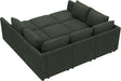 Emerald Green Modular Sleeper Sofa With HiddenStorageCompartment