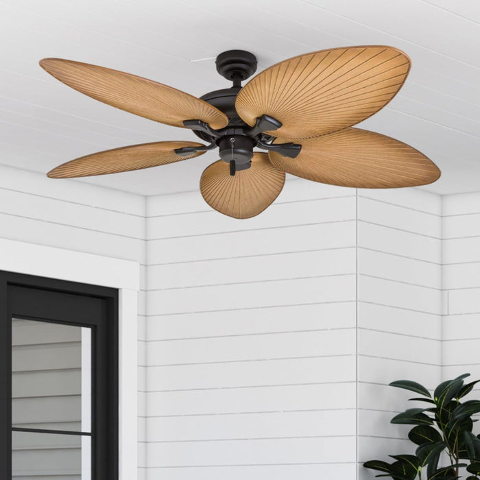52Inch Palm Island IndoorOutdoor Ceiling Fan Bronze