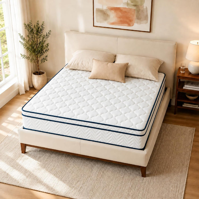 12 Inch Full Size Mattress, Hybrid Mattress in a Box, Memory Foam Mattress&Pocket Springs, Medium Plush, Pressure Relief & Motion Isolation, Certipur US Certified