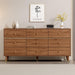 9 Drawer Dresser,63" Wide Mid Century Modern Chest of Drawers,Wooden Bedroom Drawer Dresser with 9 Storage Drawers for Bedroom, Living Room,With Anti-Tipping Device,Tan
