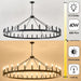 Large Black Wagon Wheel Chandelier 64 Inch,30-Light Farmhouse Wagon Wheel Chandeliers round Industrial Ceiling Light Fixtures for Outdoor Porch High Ceilings Living Dining Room Foyer Entryway