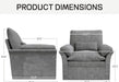 Grey 360deg Rotating Armchair ConcealedStorageSystemPro