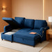 Cerulean Linen Convertible Sleeper Sofa With Pullout