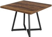 Square Dining Table 31.5in Industrial Rustic Brown