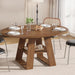 Extendable Round Dining Table 43.3-59 Inches Walnut