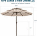 10Ft Patio Umbrella, 3 Tier Outdoor Market Table Umbrellas with 8 Fiberglass Ribs and Push Button Tilt, Windproof, Vented Canopy, UV Protection for Deck, Pool, Backyard