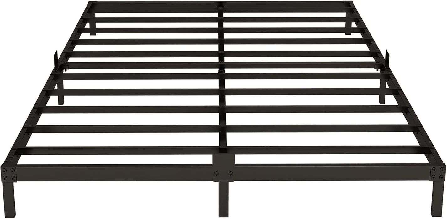 6 Inch Bed Frame Queen Size Low Profile, Metal Platform Low Bed Frame, Heavy Duty Support Low Profile Bed Frame, No Box Spring Needed, Noise Free, Easy Assembly, Prevent Mattress from Sliding