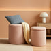 Boucle round Ottoman with Storage Set of 2,Small Foot Stool Ottoman for Living Room, Small Coffee Table,Vanity Stool with Storage for Bedroom, Pink