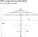 10Ft Outdoor Patio Umbrella, [Auto-Tilting] 3 Tiers Market Table Umbrellas with 1.5" Pole, 8 Sturdy Ribs, 3-Year-Non-Fading for Garden Deck Pool Backyard, Navy Blue