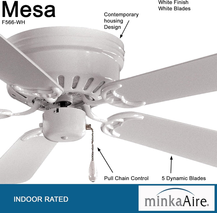 F566-WH Mesa 42" Ceiling Fan, White
