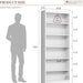 6-Tier Open Bookshelf, Modern Wood Bookcase, White | 71" Tall Floor Standing Bookcase, Wood Display Storage Shelf for Home Office Living Room