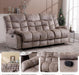 Reclining Couch for Living Room, Extra Wide Modern Overstuffed 3 Seat Recliner Manual Sofa Breathable Fabric and Padded Cushion, Light Brown