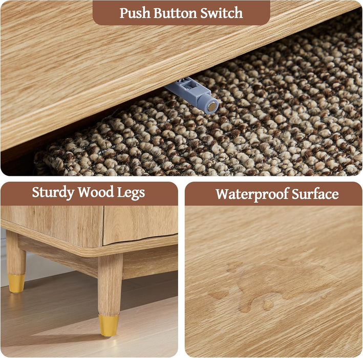 Fluted 6 Drawer Dresser, 53" Wide Modern Storage Chest of Drawers, Wood Drawer Organizer for Bedroom, Living Room, Hallway