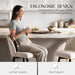 26" Counter Height Bar Stool Set of 2,Linen Fabric Upholstered Barstools with Footrest,Metal Frame,360° Swivel Barstools for Kitchen Island, Home Bar & Breakfast Nook,Beige