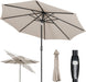 Patio Market Outdoor Table Umbrella with Auto Tilt and Crank, Large Sun Umbrella with Sturdy Pole & Fade Resistant Canopy, Easy to Set