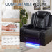 Power Recliner Sofa Set with LED Lights,Leather Living Room Furniture Set with USB Port/Cup Holders,Reclining Sofa for House/Home Theater(Sofa&Loveseat 2 Pieces, Black)