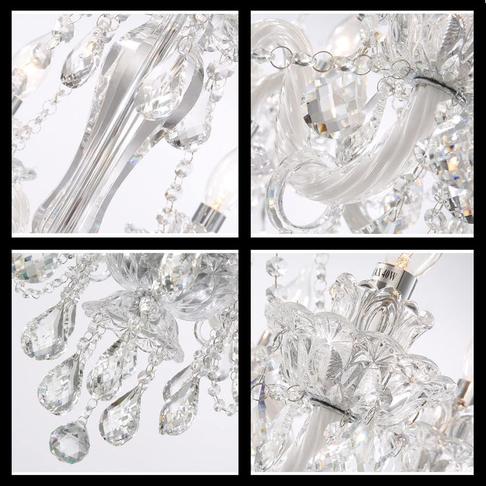 K9 Clear Crystal Chandelier 28InchDiameter 8Light Pendant