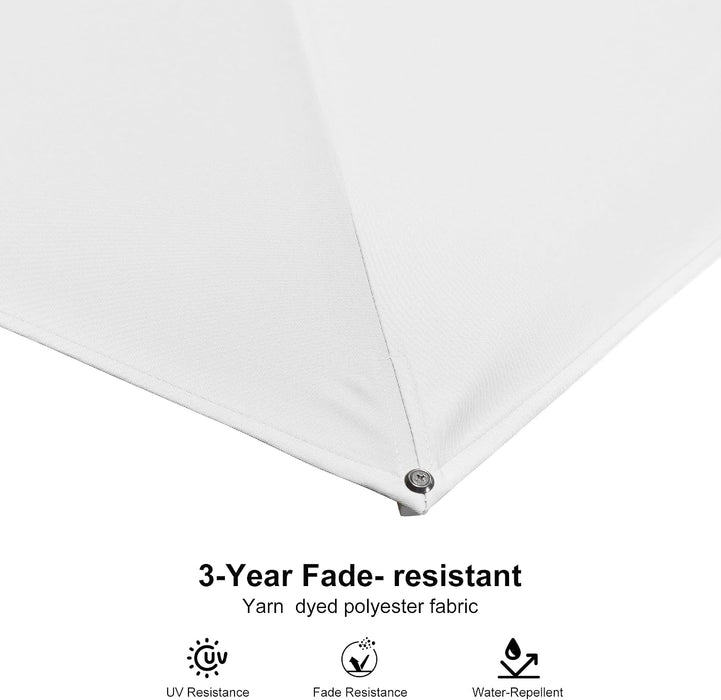 Cantilever Patio Umbrella 10' X 10' White Aluminum Frame, White