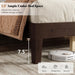 Queen Size Solid Wood Bed Frame with 48" Headboard Design, Walnut