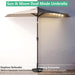 9 Ft Small Half round Solar Powered Wall Outdoor Market Patio Umbrella with LED Lights and Tilt for Garden, Deck, Balcony