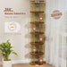 6 Tier RotatingBookshelf CornerDisplayUnit GoldFinish