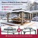 14x12 Hardtop Cedar Wood Gazebo PolycarbonateRoof CurtainsNetting