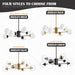 8-Light Globe Sputnik Chandelier Modern Gold Sputnik Chandelier Mid Century Globe Pendant Light Brushed Brass Finished with Clear Glass Lampshade Chandeliers for Kitchen Bedroom